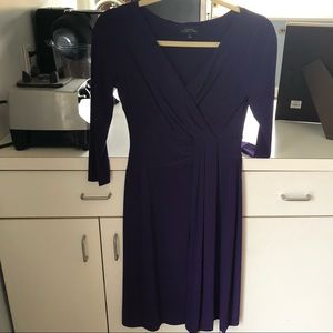 Tahari long sleeve purple dress
